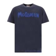 Alexander McQueen Graffiti T-shirt av McQueen Blue, Herr