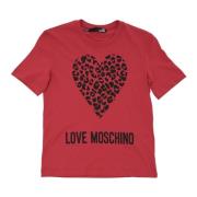 Love Moschino Röd Bomull T-Shirt Red, Dam