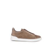 Ermenegildo Zegna Brun Mocka Sneakers Brown, Herr