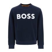 Hugo Boss Logo Print Sweatshirt Blue, Herr