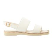 Hogan Vit Läderplatt Sandal White, Dam