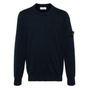 Stone Island Ekologisk bomull rundhals T-shirt Blue, Herr