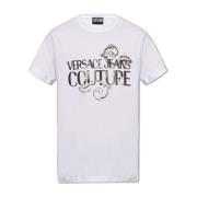 Versace Jeans Couture Tryckt T-shirt White, Herr