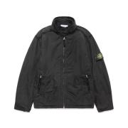 Stone Island Dubbel-Face Bomullsjacka med Avtagbar Emblem Black, Herr