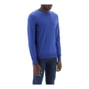 Ermenegildo Zegna Crew-Neck Sweater i ren ull Blue, Herr