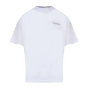 Marcelo Burlon Ekologisk bomull T-shirt med frontlogo tryck White, Her...