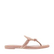 Tory Burch Rosa Strass Flip Flops Pink, Dam