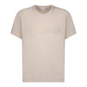 JW Anderson Broderad Logga Bomull T-Shirt Beige, Herr