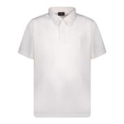 Brioni Broderad Logga Polo Shirt White, Herr