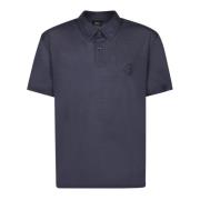 Brioni Broderad Logga Polo Shirt Blue, Herr