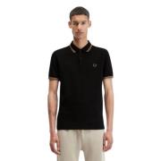 Fred Perry Svart Twin Tipped Pikétröja Black, Herr