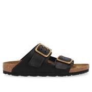 Birkenstock Svart perforerad lädersandal Black, Herr