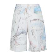 Alexander McQueen Beige Polyester Shorts med Elastisk Midja Beige, Her...