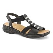 Rieker Praktisk Komfort Sandal Black, Dam