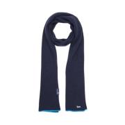 Harmont & Blaine Klassiskt Ribbat Ullblandat Halsduk Blue, Unisex