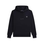 Fred Perry Huvtröja med dragkedja i regular fit Blue, Herr