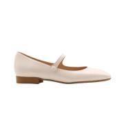 Rotta Stiliga Mary Jane Ballerina Skor Beige, Dam