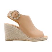 Maypol Trendiga Espadrille Kilklackar Brown, Dam