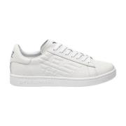 Emporio Armani EA7 ita aslappnade lädersneakers för män White, Herr