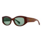 Garrett Leight Retro Biggie Sun Sunglasses Brown/Veridian Brown, Unise...