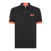 Sun68 Svarta Polo Logo T-shirts och Polos Black, Herr