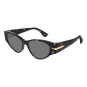 Bottega Veneta Grey Havana Sunglasses Multicolor, Dam