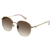 Gucci Gold/Brown Shaded Sunglasses Yellow, Dam