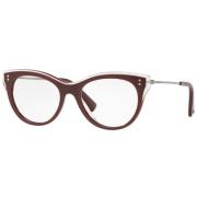 Valentino Burgundy Crystal Eyewear Frames Red, Unisex