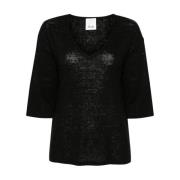 Allude V-neck Knitwear Black, Dam