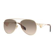 Prada Pale Gold/Light Brown Shaded Solglasögon Yellow, Dam