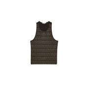 Patrizia Pepe Jersey Top med Strass Black, Dam