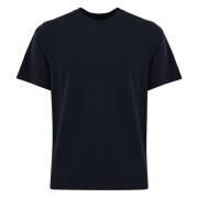 Autry Bomull Herr T-shirt: Rund Hals Kort Ärm Rak Kant Slim Fit Blue, ...