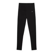 Anine Bing Svarta High-Waisted Leggings med Monogram Black, Dam