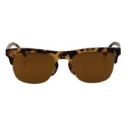 Dolce & Gabbana Brun Guld Acetat Havana Solglasögon Brown, Dam