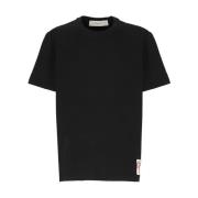 Golden Goose Svart Bomull T-shirt med Logopatch Black, Herr