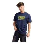 Emporio Armani Fluo Logo T-shirt Herr Mörkblå Blue, Herr