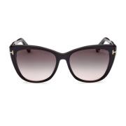 Tom Ford Cat-Eye Solglasögon Grå Gradientglas Black, Unisex