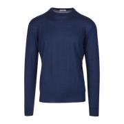 Fedeli Round-neck Knitwear Blue, Herr