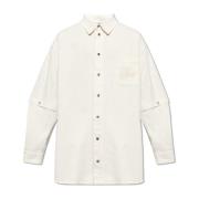 Off White Denim skjorta med logotyp Beige, Herr