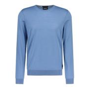 Hugo Boss Round-neck Knitwear Blue, Herr