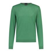 Hugo Boss Round-neck Knitwear Green, Herr