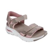 Skechers Flat Sandals Beige, Dam