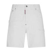 Dsquared2 Vita Denim Shorts White, Herr