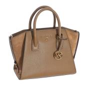 Michael Kors Avril Satchel läderhandväska Brown, Dam