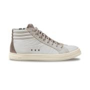 P448 Vita höga sneakers med beige detaljer Multicolor, Dam