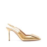 Aquazzura Metallic Läder Pumps Yellow, Dam