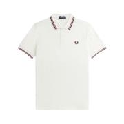 Fred Perry Slim Fit Twin Tipped Polo White, Herr