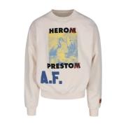 Heron Preston Beige Bomull Grafiskt Tryck Sweatshirt Multicolor, Herr