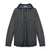 Diesel D-Dewny-Hood-S1 denimskjorta Blue, Herr