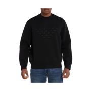 Emporio Armani Svarta Sweaters med Crewneck och Långa ärmar Black, Her...